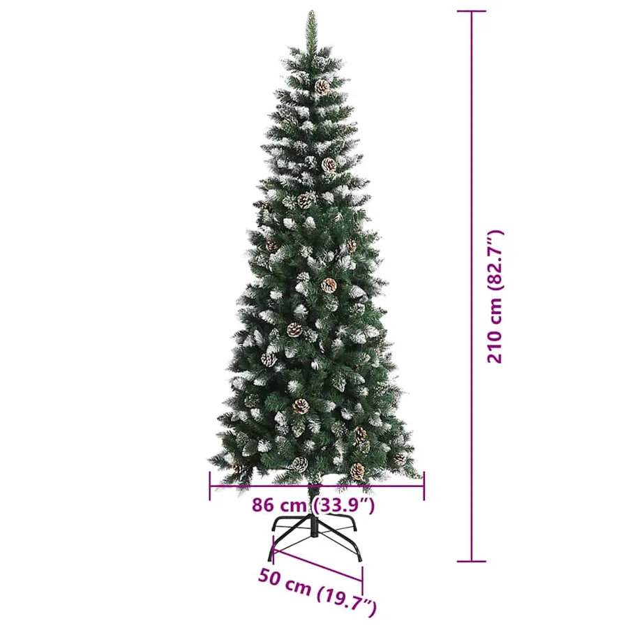 Sapin de Noël artificiel Vert 210 cm PVC, plastique et acier - 15
