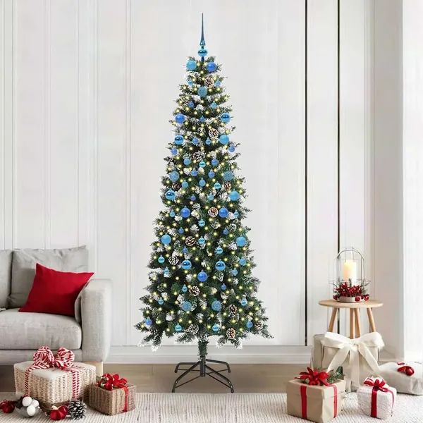 Sapin de Noël artificiel Vert 210 cm PVC, plastique et acier