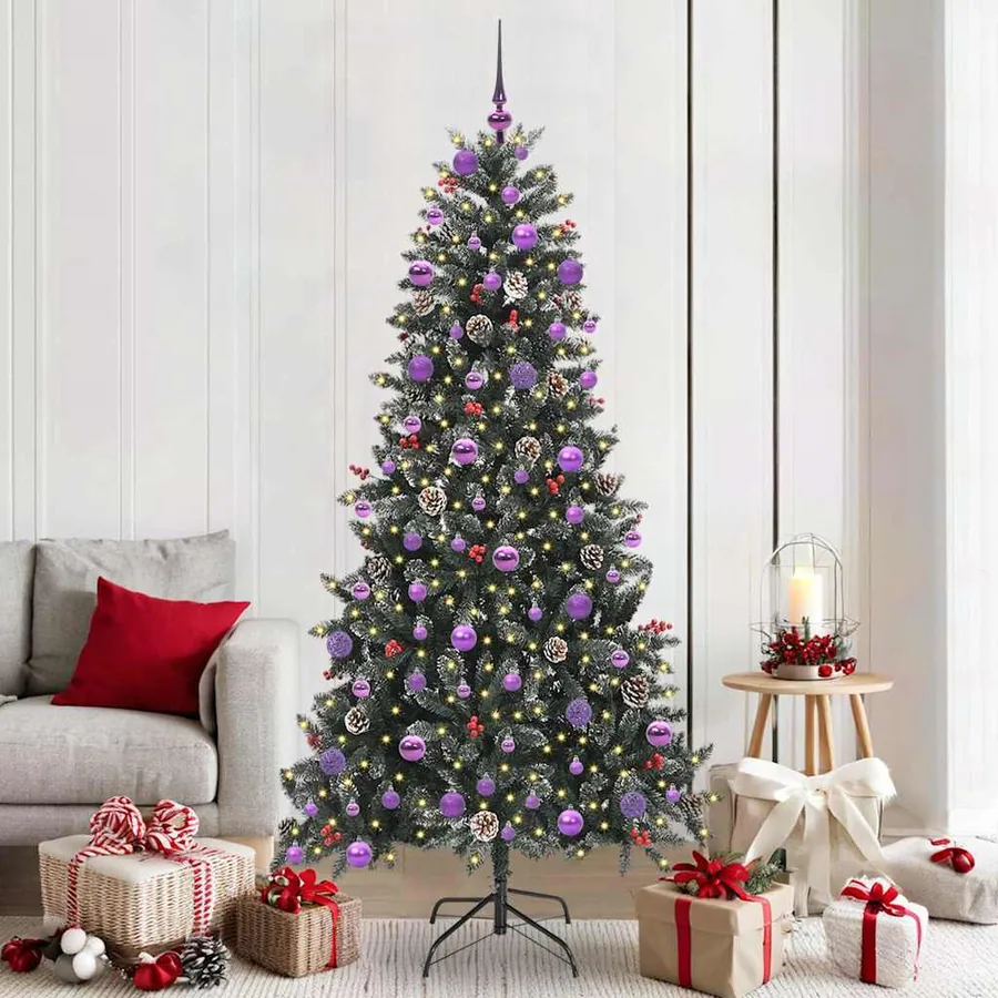 Sapin de Noël artificiel Vert 210 cm PVC, plastique et acier
