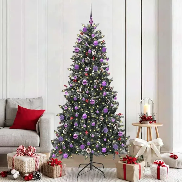 Sapin de Noël artificiel Vert 210 cm PVC, plastique et acier
