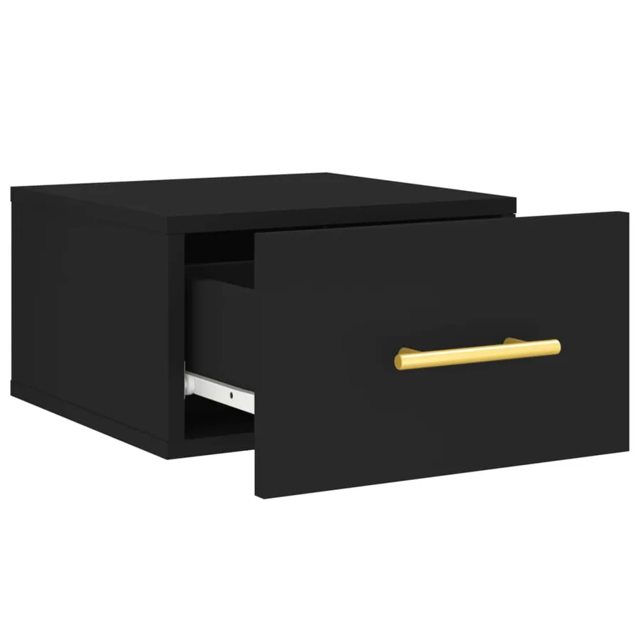 Table de chevet murale noir 35x35x20 cm - 6