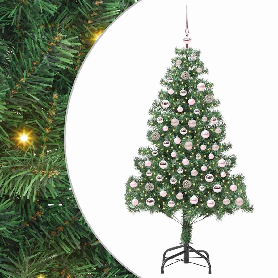 Sapin de Noël avec 300 LED avec support Vert 180 cm PVC - 2