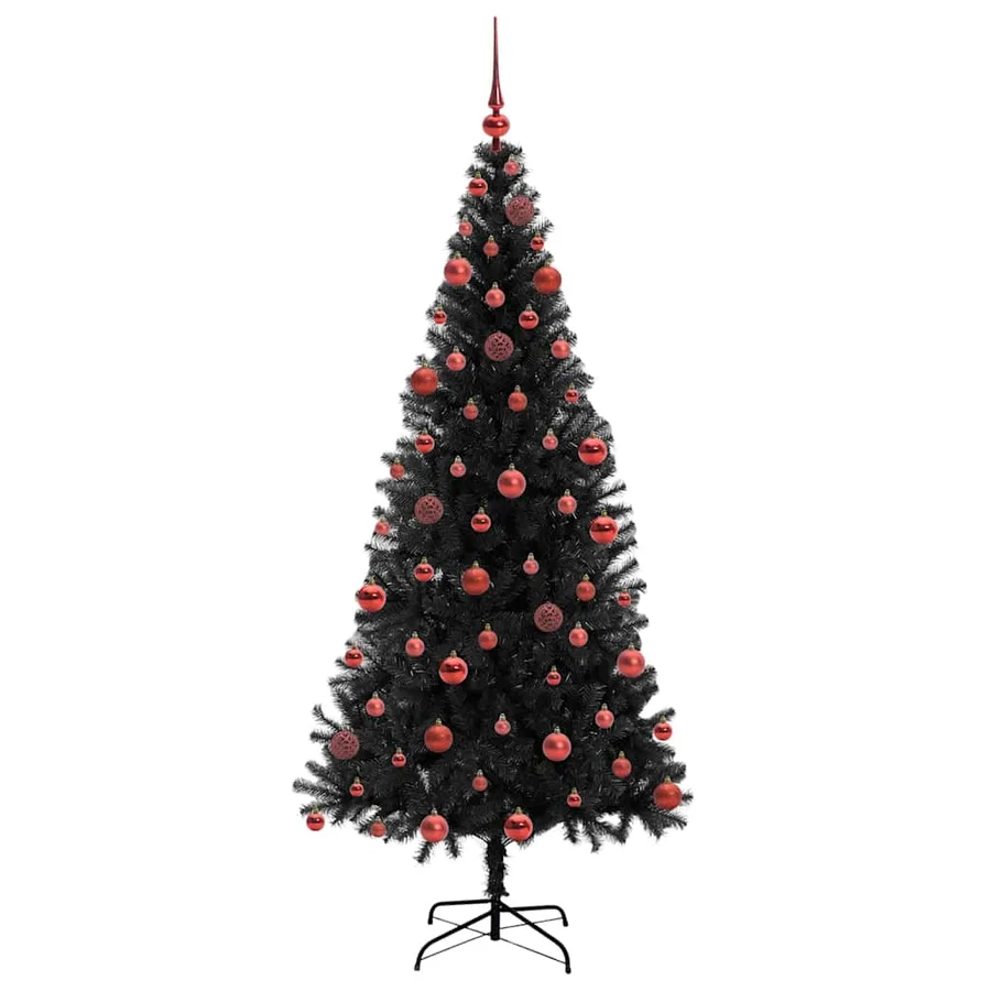 Sapin de Noël avec 300 LED avec support Noir 180 cm PVC - 4
