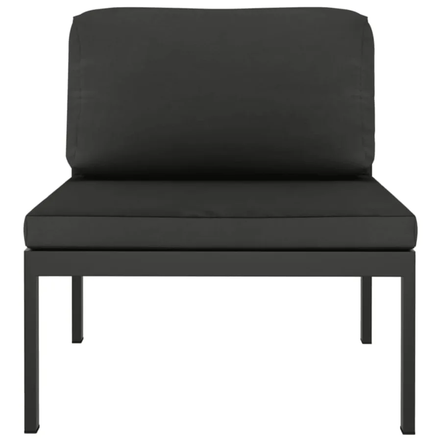 Salon de jardin 6 pcs avec coussins Aluminium Anthracite - 6