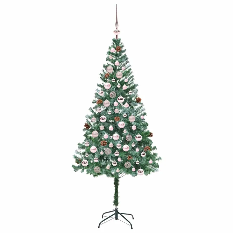 Sapin de Noël artificiel avec 300 LED Vert 180 cm PVC et Acier - 4