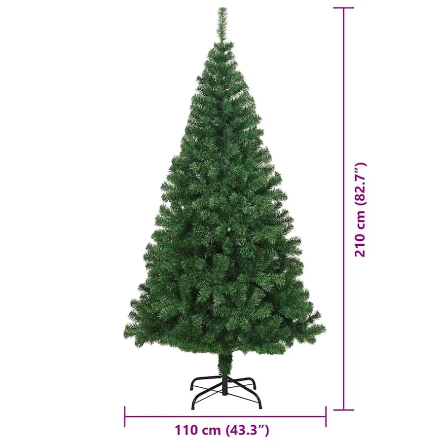 Sapin de Noël artificiel Vert 210 cm PVC, Acier et Plastique - 15