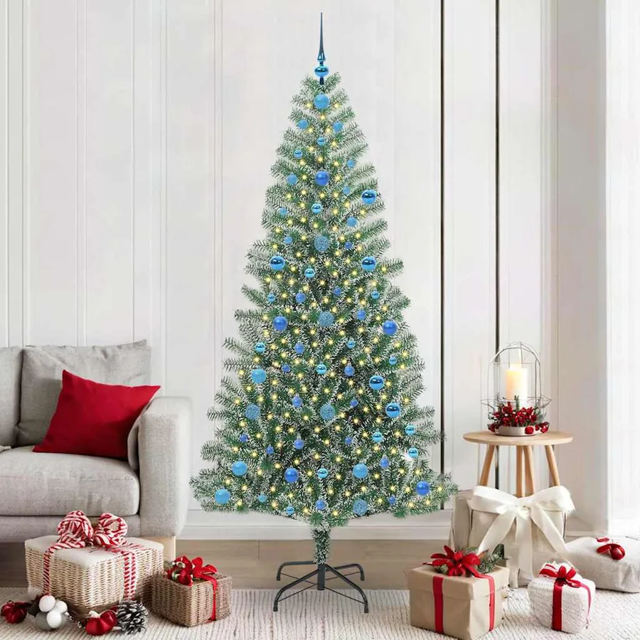 Arbre de Noël artificiel floconné de neige avec lumière LED