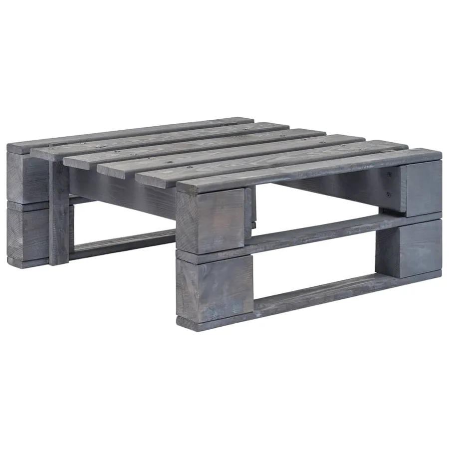 Salon de jardin palette 4pcs avec coussins Pin imprégné de gris - 5