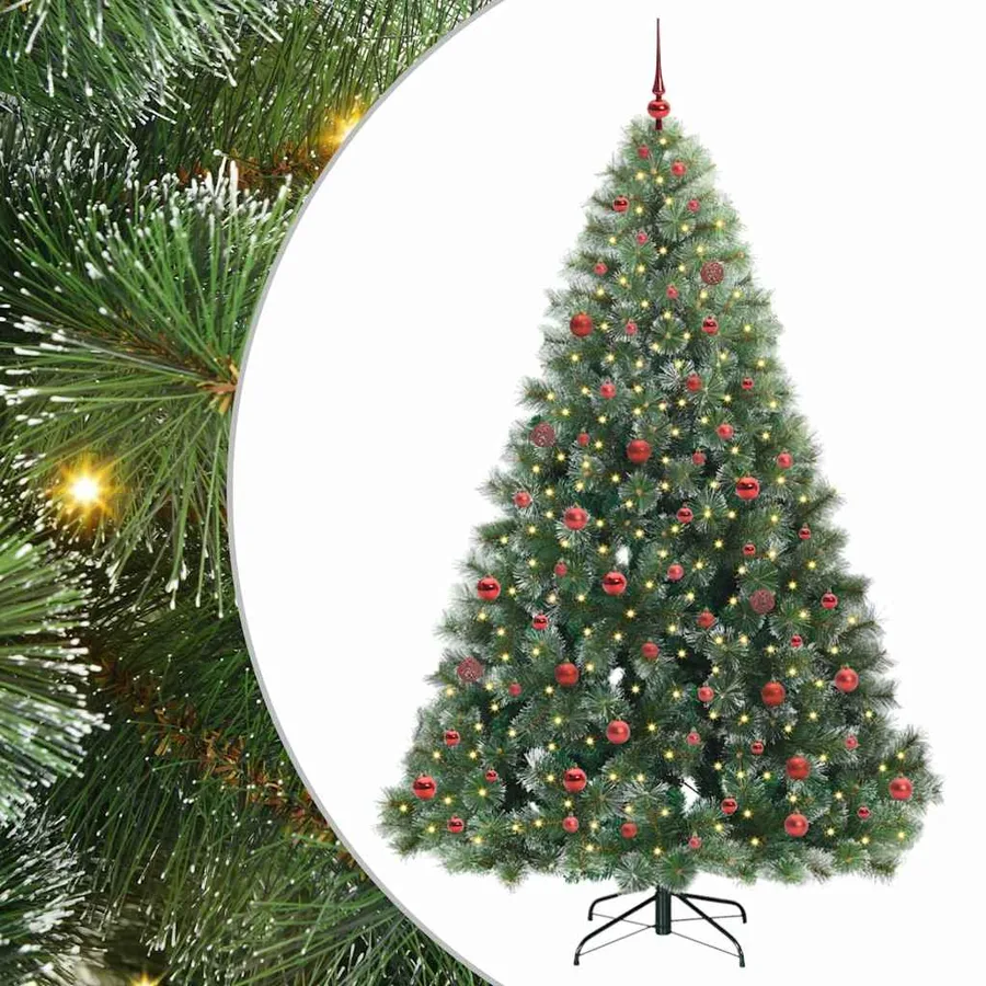 Sapin de Noël artificiel avec 300 LED Vert 210 cm PE et PVC - 2