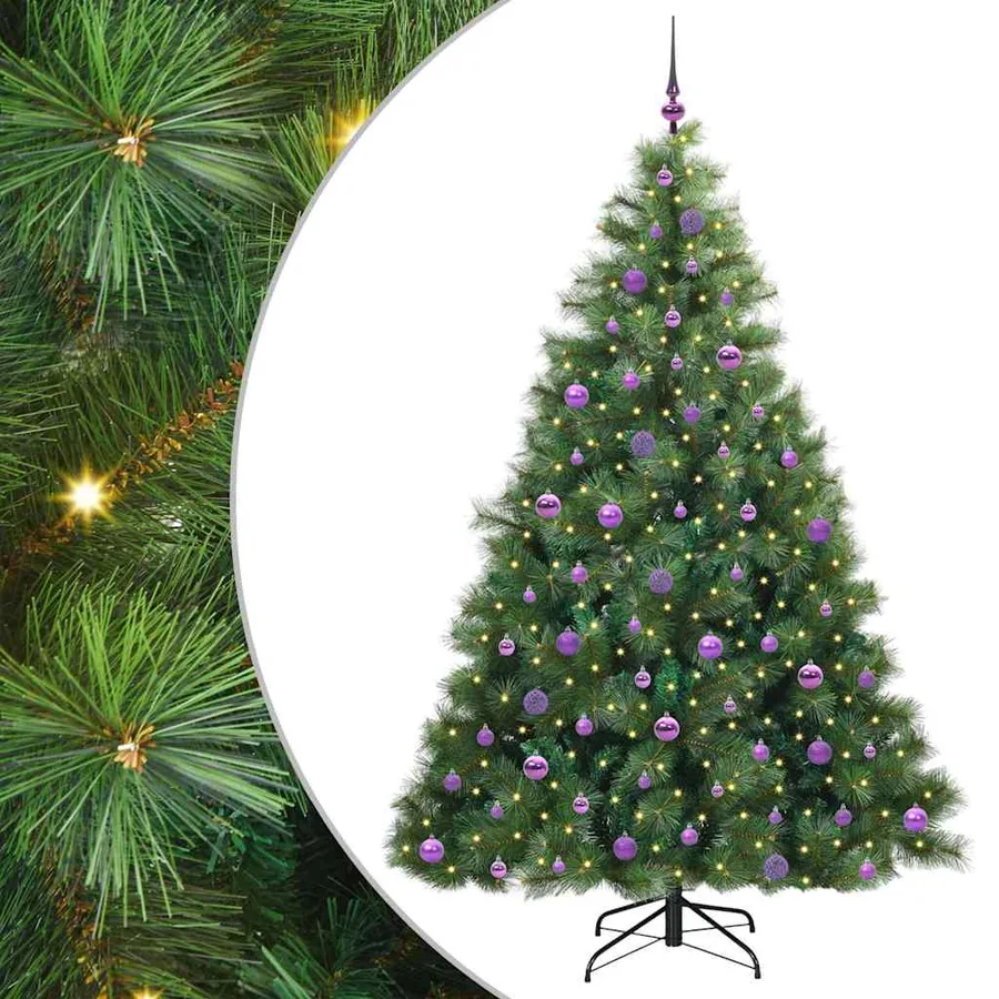 Sapin de Noël artificiel avec 300 LED Vert 210 cm PE et PVC - 2