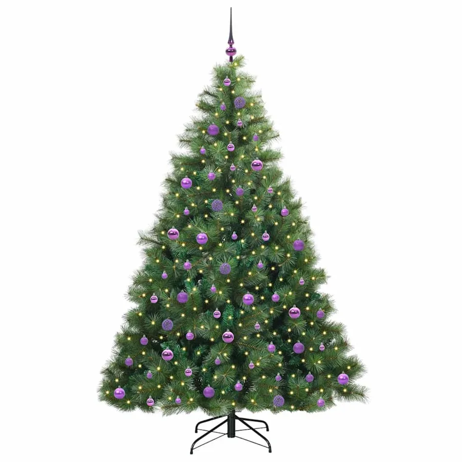Sapin de Noël artificiel avec 300 LED Vert 210 cm PE et PVC - 3