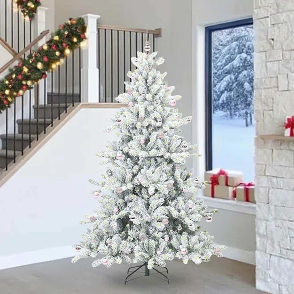 Sapin de Noël Artificiel à Branches Articulées Blanc 240 cm