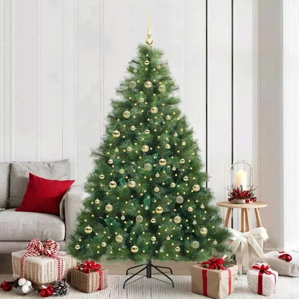 Sapin de Noël artificiel avec 300 LED Vert 210 cm PE et PVC