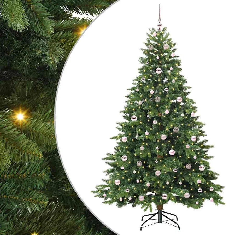 Sapin de Noël artificiel avec 300 LED Vert 210 cm PE et PVC - 2
