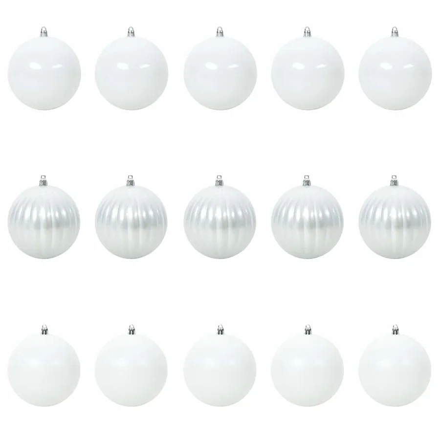 Ensemble de Boules de Noël XL 15 pcs Blanc Ø 10 cm Plastique - 2