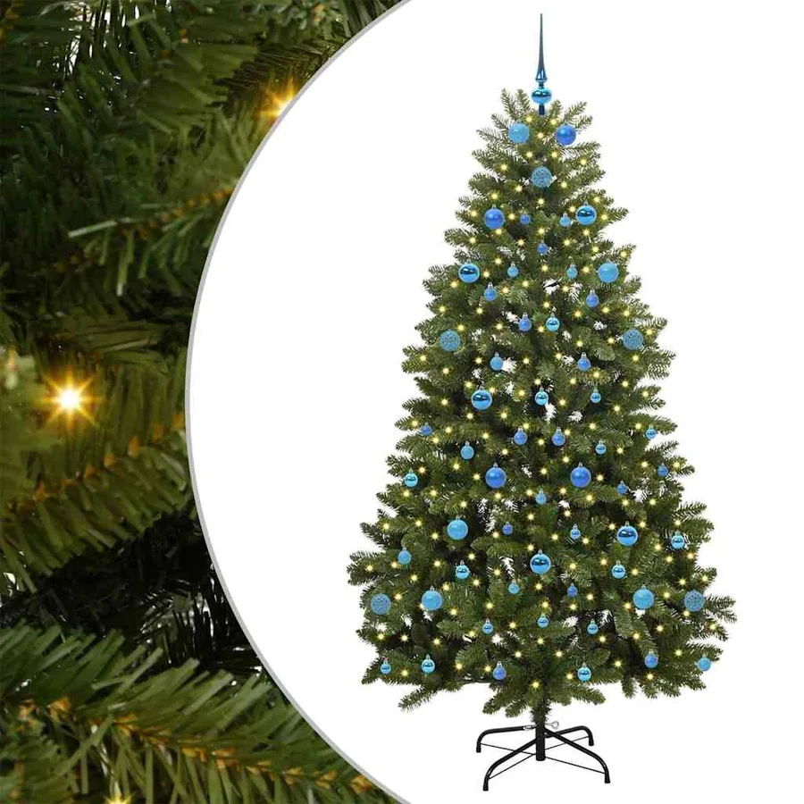 Sapin de Noël artificiel avec 300 LED Vert 210 cm PVC et métal - 2