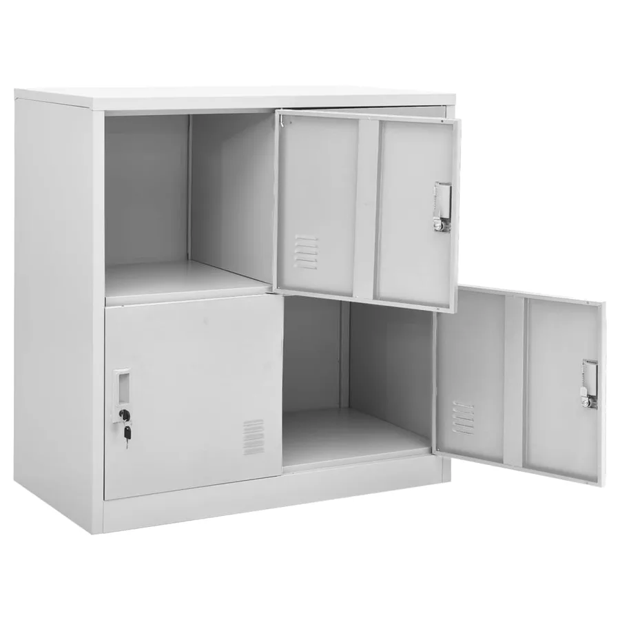 Armoires à casiers 2 pcs Gris clair 90x45x92,5 cm Acier - 6