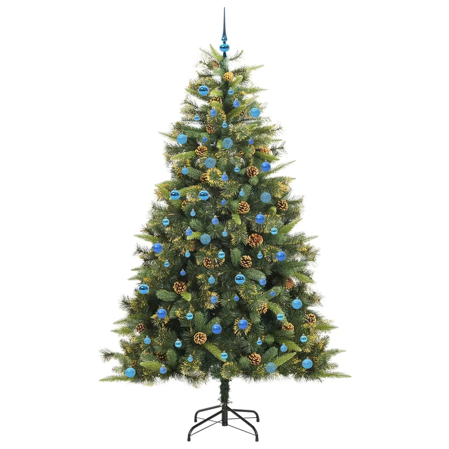 Sapin de Noël artificiel avec branches pliables et cônes 240 cm - 4