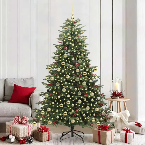 Sapin de Noël artificiel Vert 210 cm PVC, métal et plastique