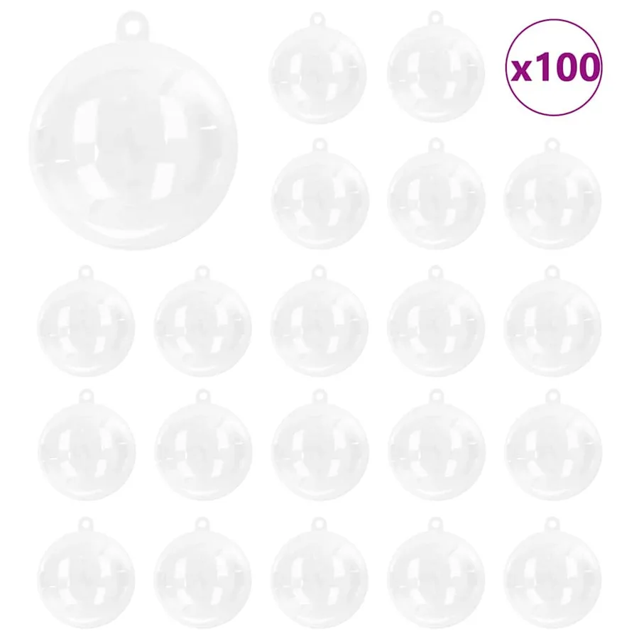 Ensemble de Boules de Noël 100 pcs Transparent Ø 10 cm - 2
