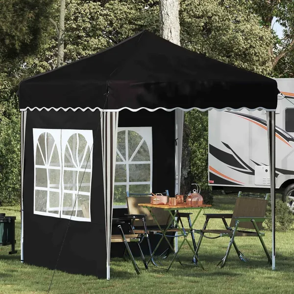 Tente de fête pop-up 195 x 195 x 245 cm Noir Tissu Oxford