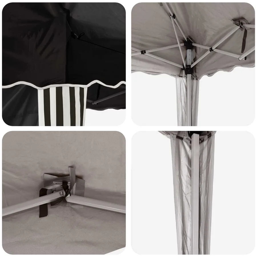 Tente de fête pop-up 195 x 195 x 245 cm Noir Tissu Oxford - 11