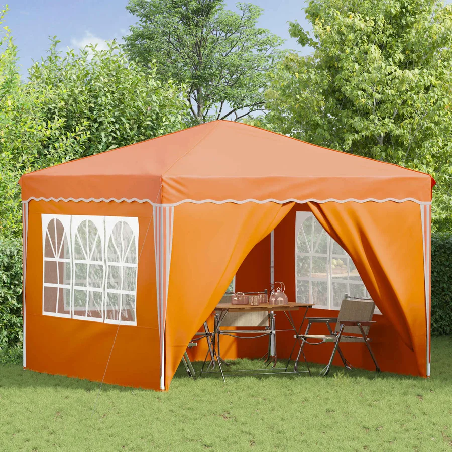 Tente de fête pop-up 288 x 288 x 245 cm Orange Tissu Oxford - 3