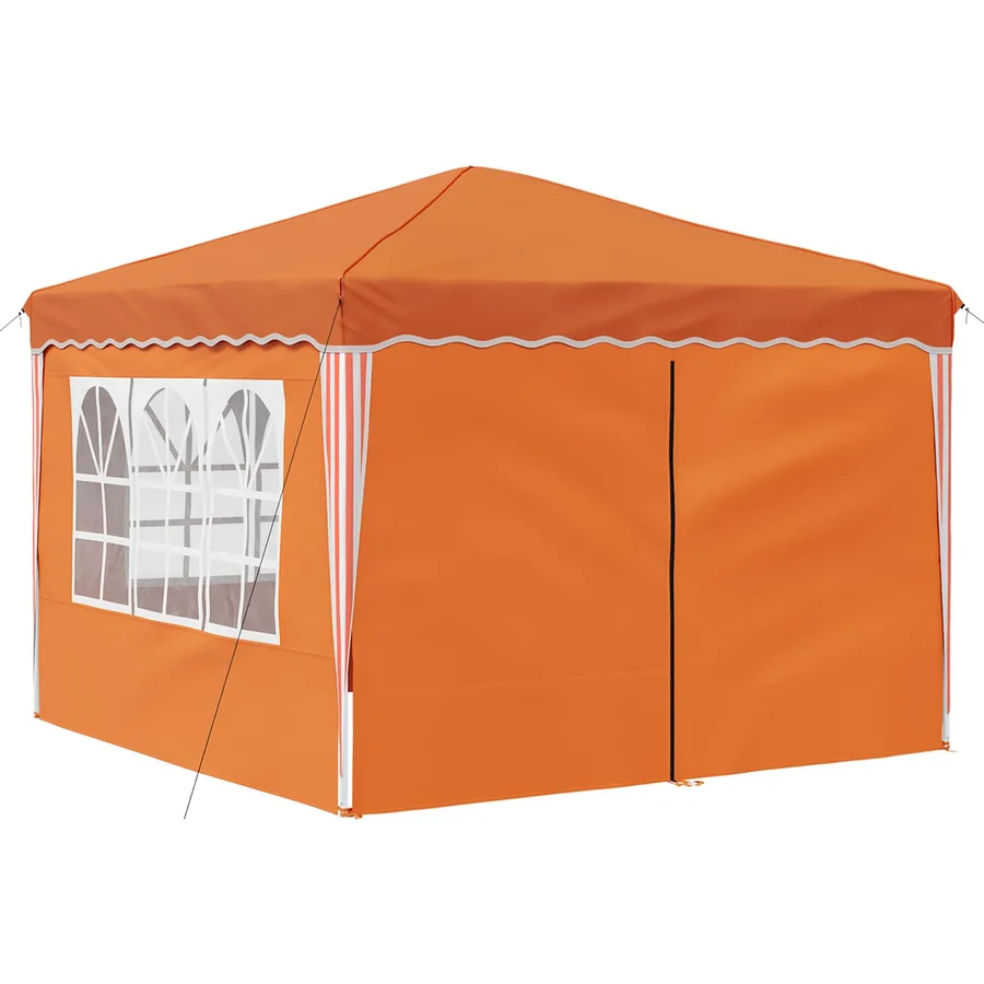 Tente de fête pop-up 288 x 288 x 245 cm Orange Tissu Oxford - 5