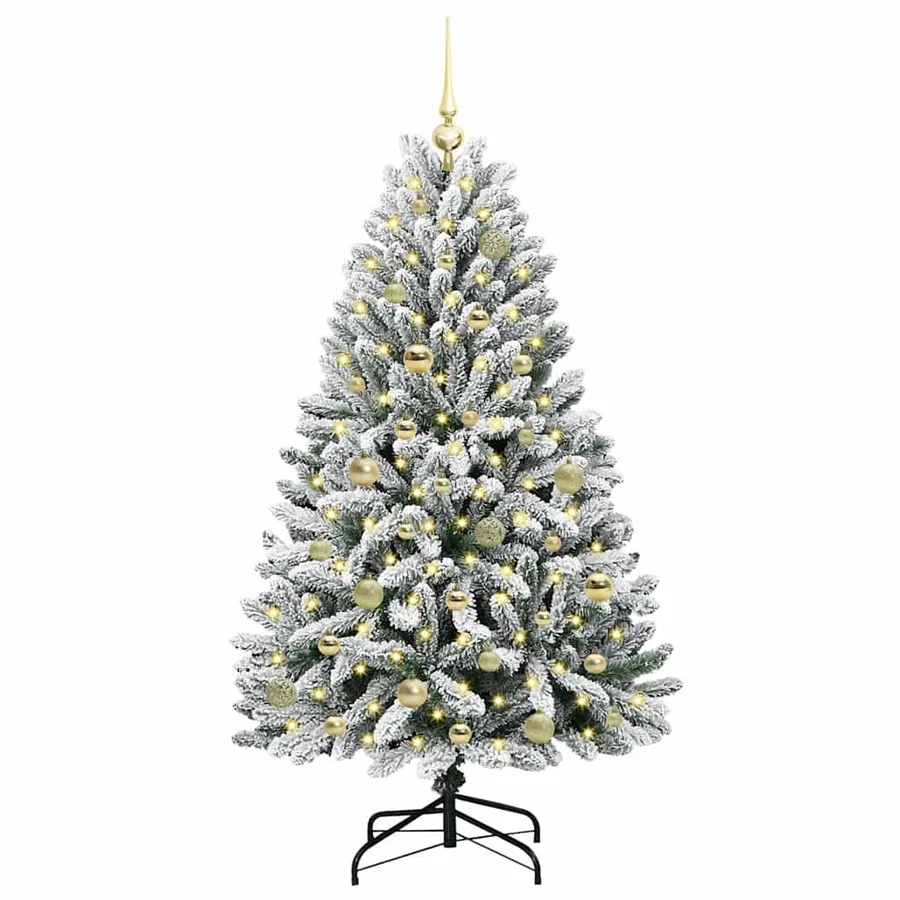 Sapin de Noël artificiel Vert et blanc 150 cm PVC et métal - 3