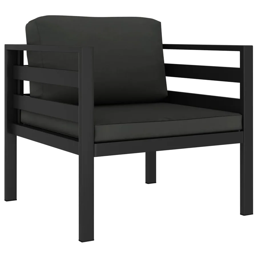 Salon de jardin 3 pcs avec coussins Aluminium Anthracite - 3