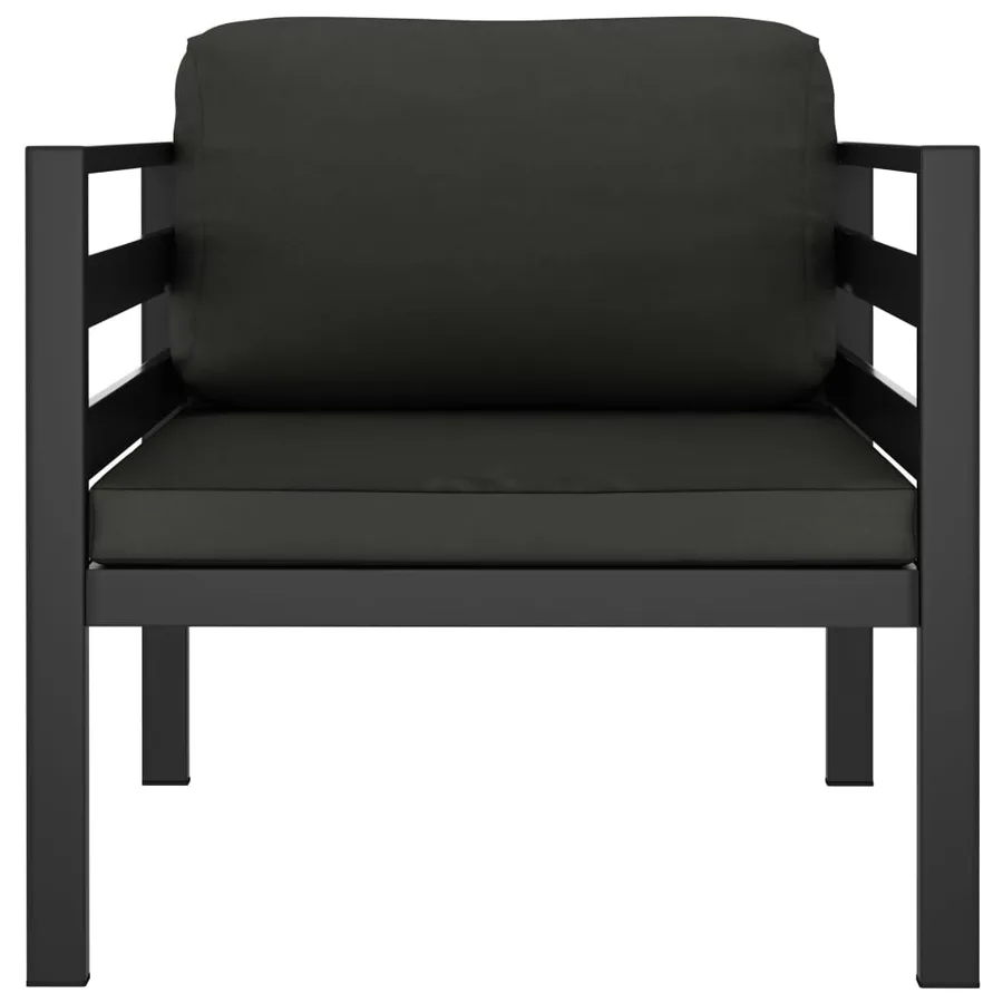 Salon de jardin 3 pcs avec coussins Aluminium Anthracite - 4