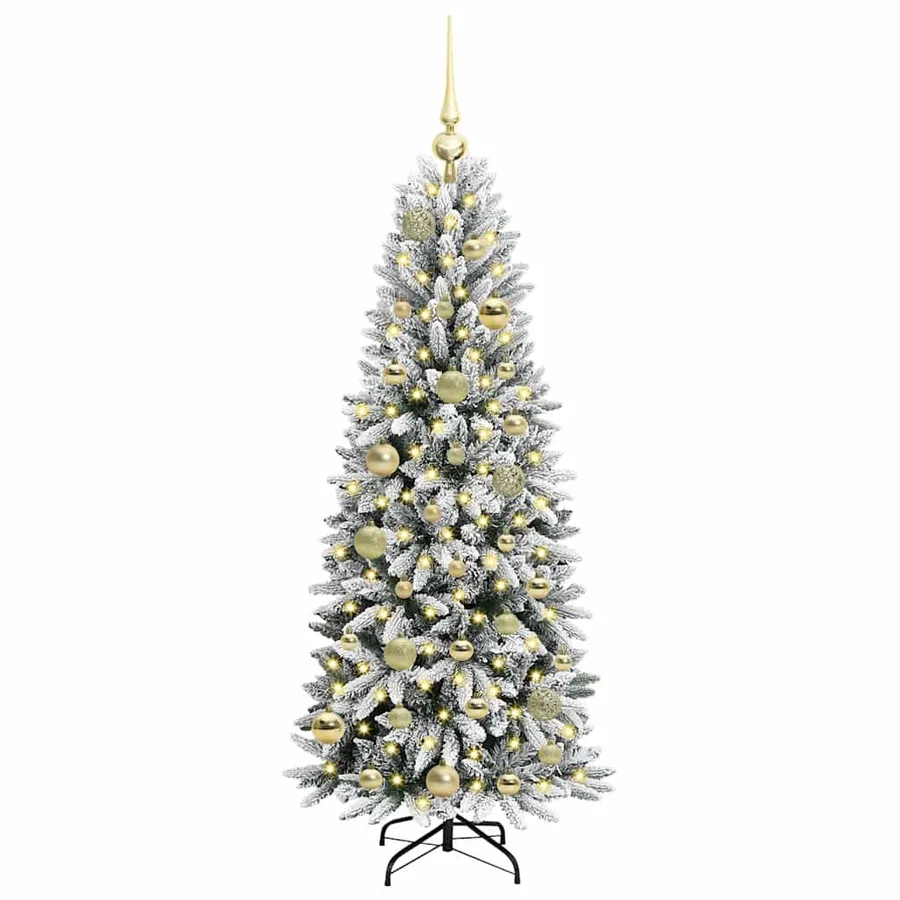 Sapin de Noël artificiel avec 150 LED avec support Blanc 120 cm - 3