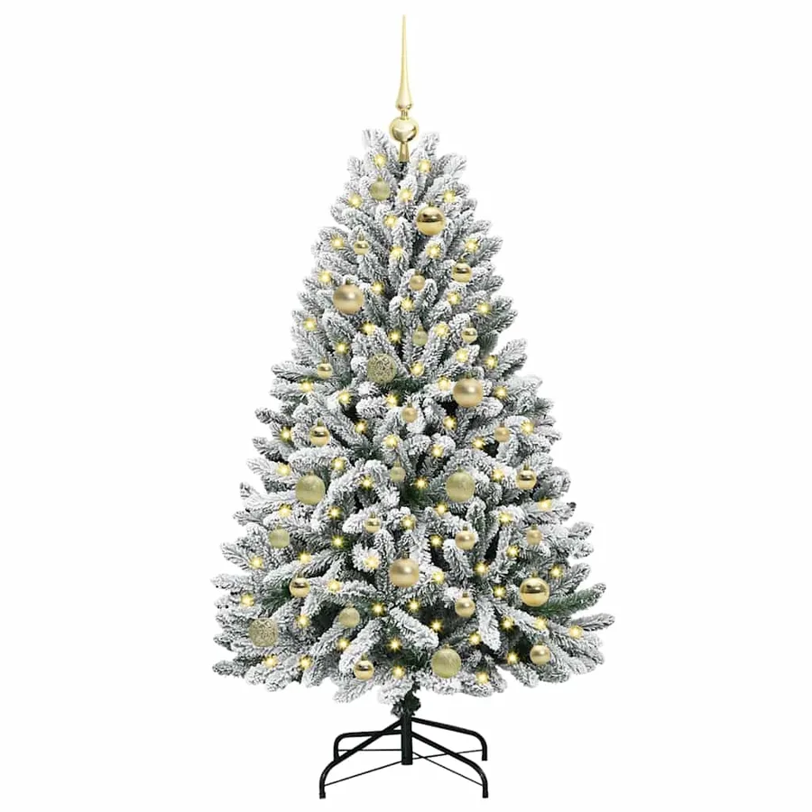 Sapin de Noël artificiel Vert et blanc 120 cm PVC et métal - 3