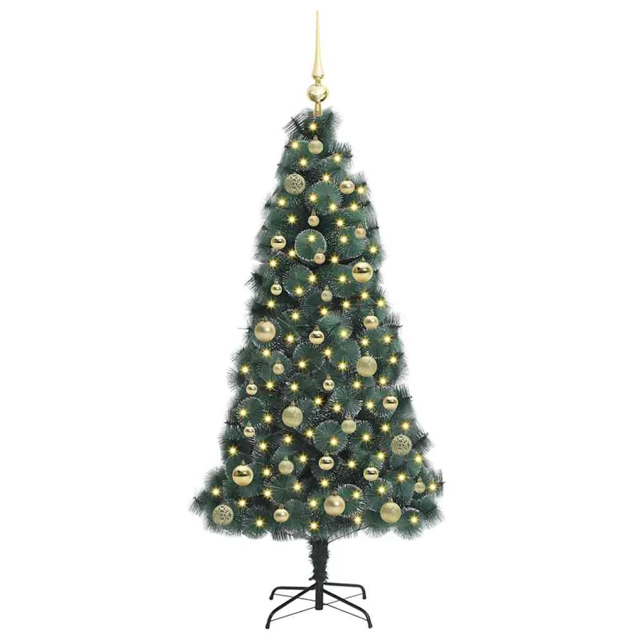 Arbre de Noël artificiel pré-éclairé avec jeu de boules 150 cm - 3