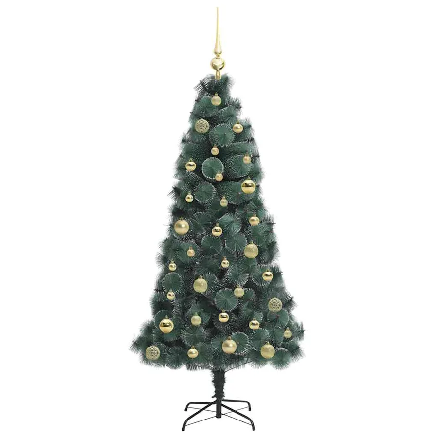 Arbre de Noël artificiel pré-éclairé avec jeu de boules 150 cm - 4