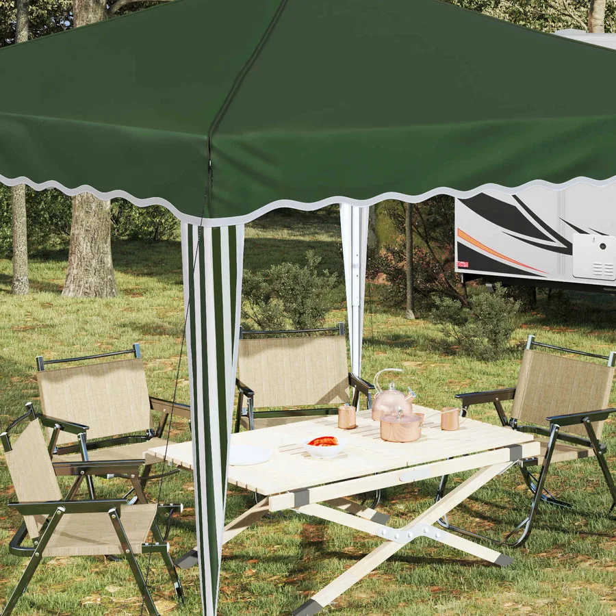 Tente de fête pop-up 288 x 288 x 245 cm Vert Tissu Oxford - 4