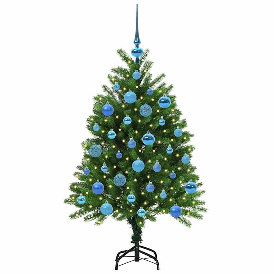Sapin de Noël avec 150 LED avec support Vert 120 cm PE - 3