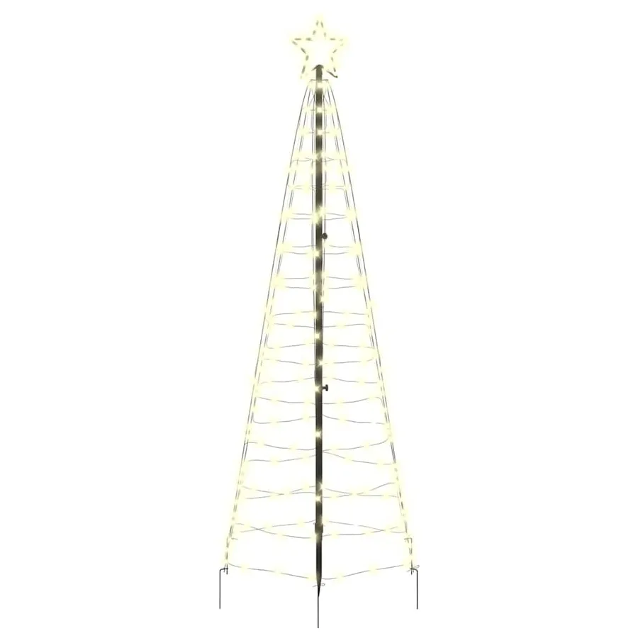 Arbre de Noël LED avec piquets au sol Blanc chaud 250 cm Fer - 2
