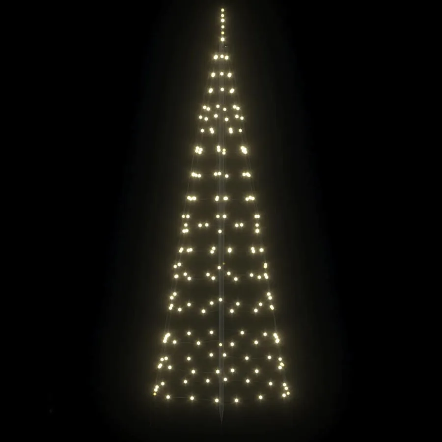 Arbre de Noël LED avec piquets au sol Blanc chaud 250 cm Fer - 5