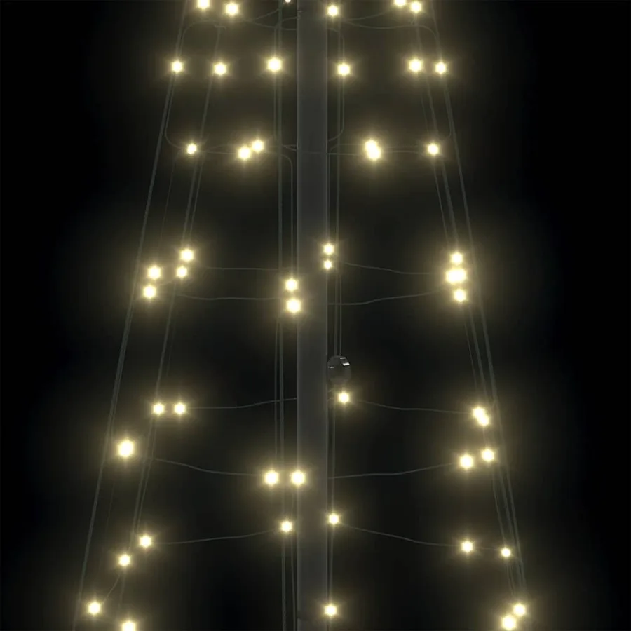 Arbre de Noël LED avec piquets au sol Blanc chaud 250 cm Fer - 7