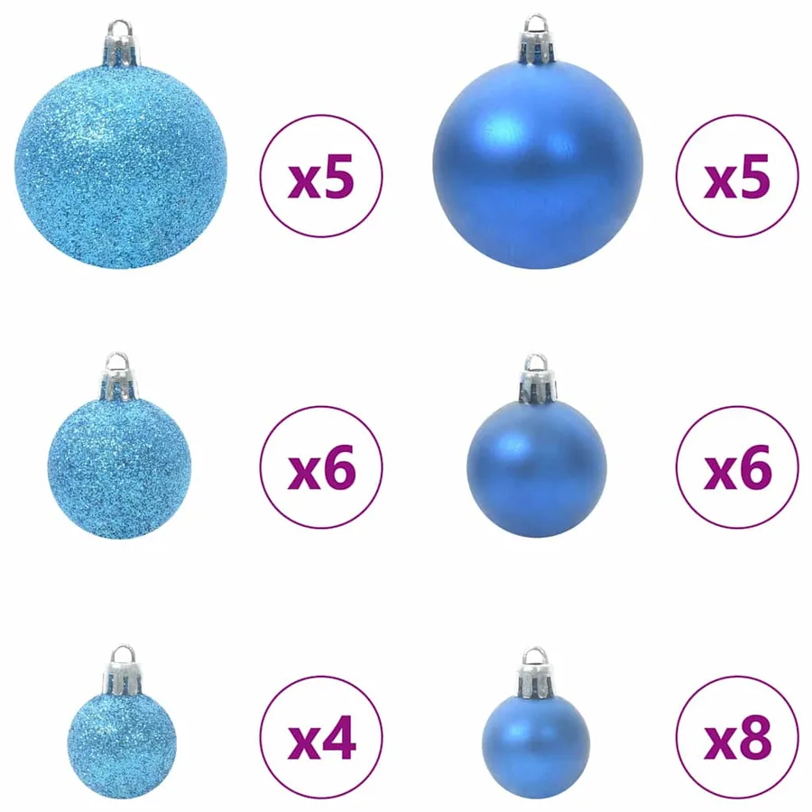 Arbre de Noël artificiel pré-éclairé avec ensemble de boules - 7