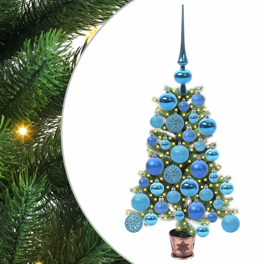 Sapin de Noël avec 150 LED avec support Vert 65 cm PE - 2