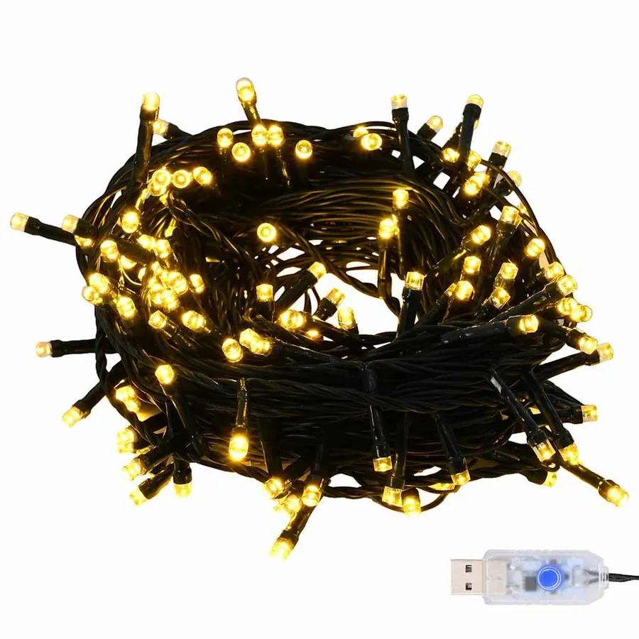 Ensemble de Boules de Noël avec 150 LED 61 pcs Blanc Plastique - 8