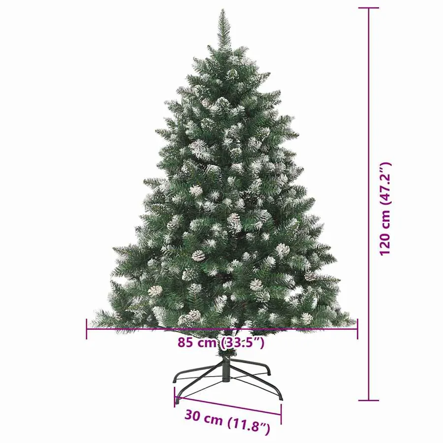Sapin de Noël artificiel Vert 120 cm PVC, plastique et acier - 16