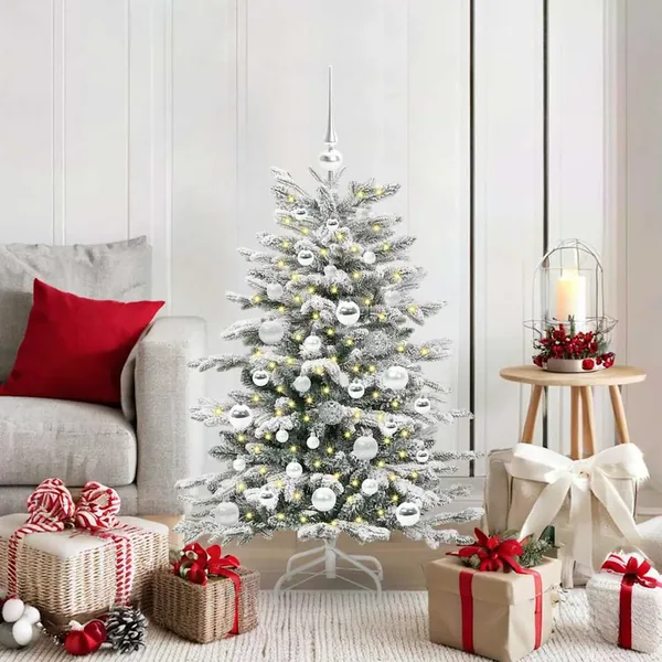 Sapin de Noël Artificiel à Branches Articulées Blanc 120 cm