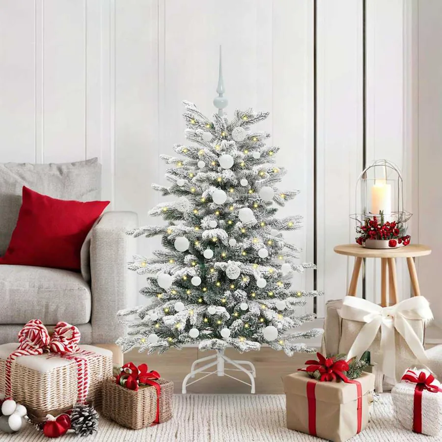 Sapin de Noël Artificiel à Branches Articulées Blanc 120 cm