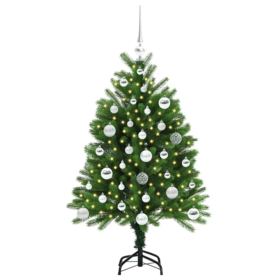 Sapin de Noël avec 150 LED avec support Vert 120 cm PE - 3