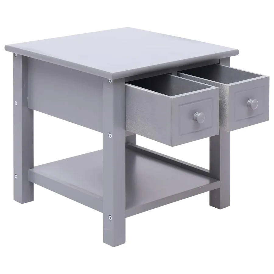 Table d'appoint Gris 40x40x40 cm Bois de Paulownia - 4