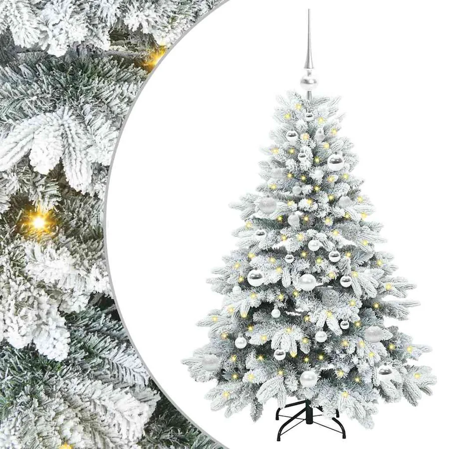 Sapin de Noël artificiel avec 150 LED Blanc 120 cm PE et PVC - 2
