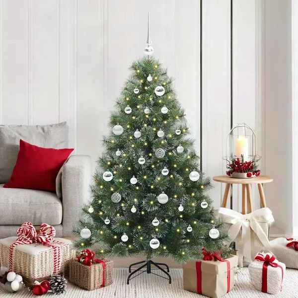 Sapin de Noël artificiel avec 150 LED Vert 150 cm PE et PVC